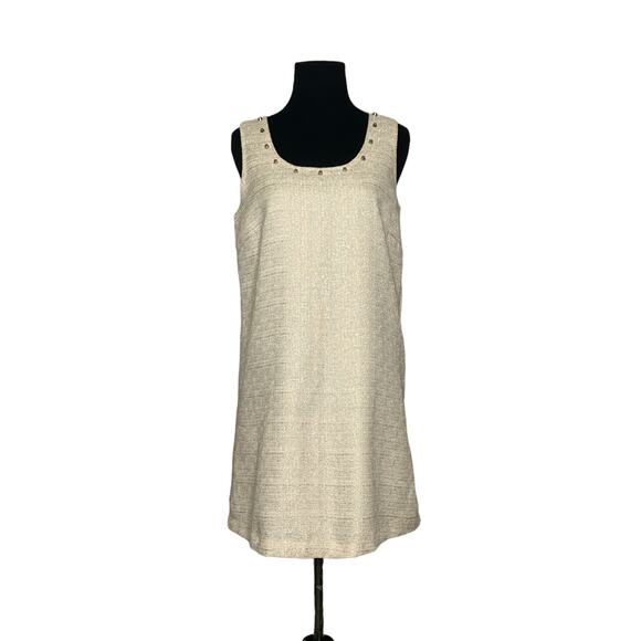 Blu Pepper cream shimmery A lined mini dress size Small - Picture 10 of 13